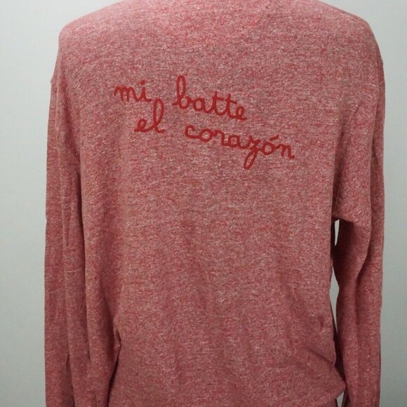 Isaia Napoli Red mi latte el corazon 100% Linen Long Sleeve Sz 2XL BRAND NEW - Picture 8 of 8
